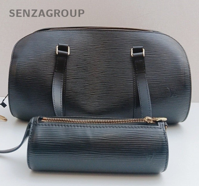 Louis Vuitton Papillon Epi Handbag Shoulder Bag Black Silver Unisex Adults
