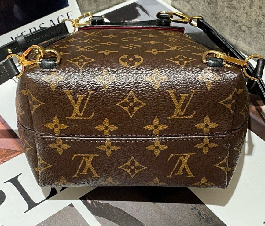 Louis Vuitton Montsouris BB Mini Monogram Backpack Brown Gold Women Classic