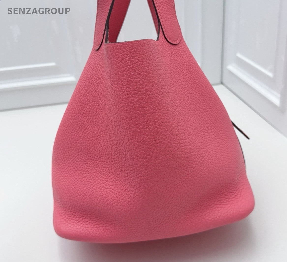 Hermes Picotin22 Top Handle Bag Shoulder Bag Pink Silver Women Classic Fashion