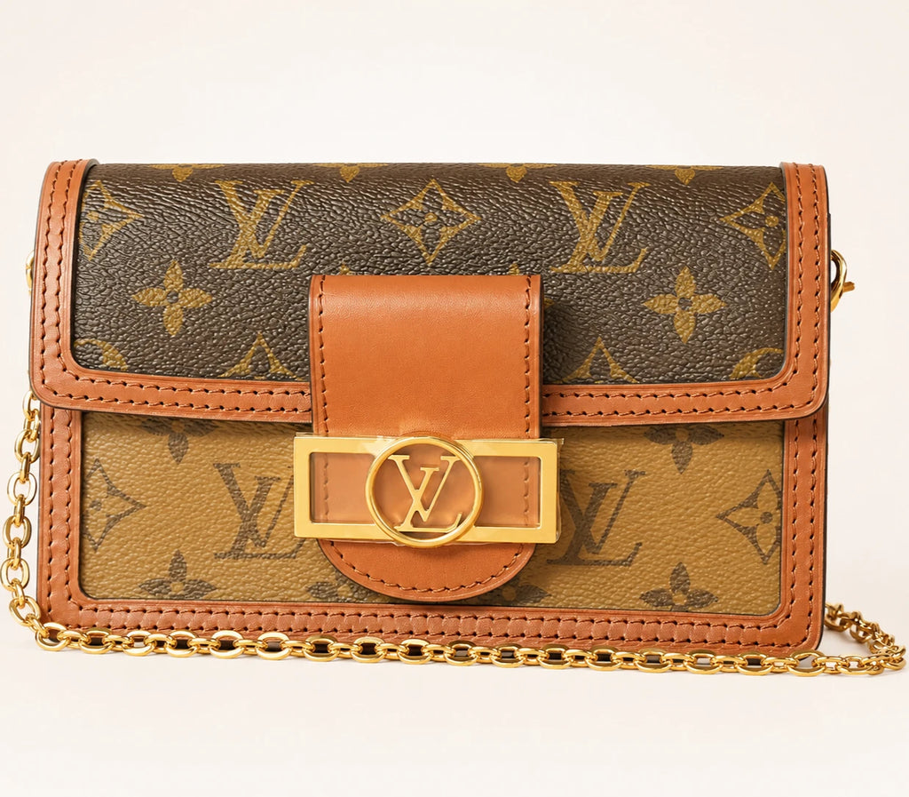Louis Vuitton Shoulder Bag Monogram Canvas Brown Dauphine OS M68746