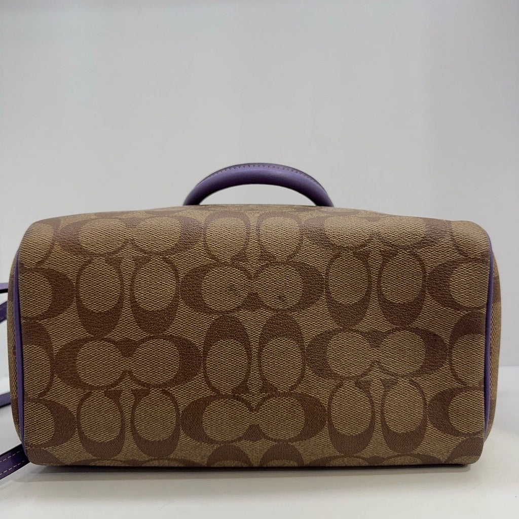 COACH Bennett 23 Boston Handbag Shoulder Crossbody Women Brown Purple