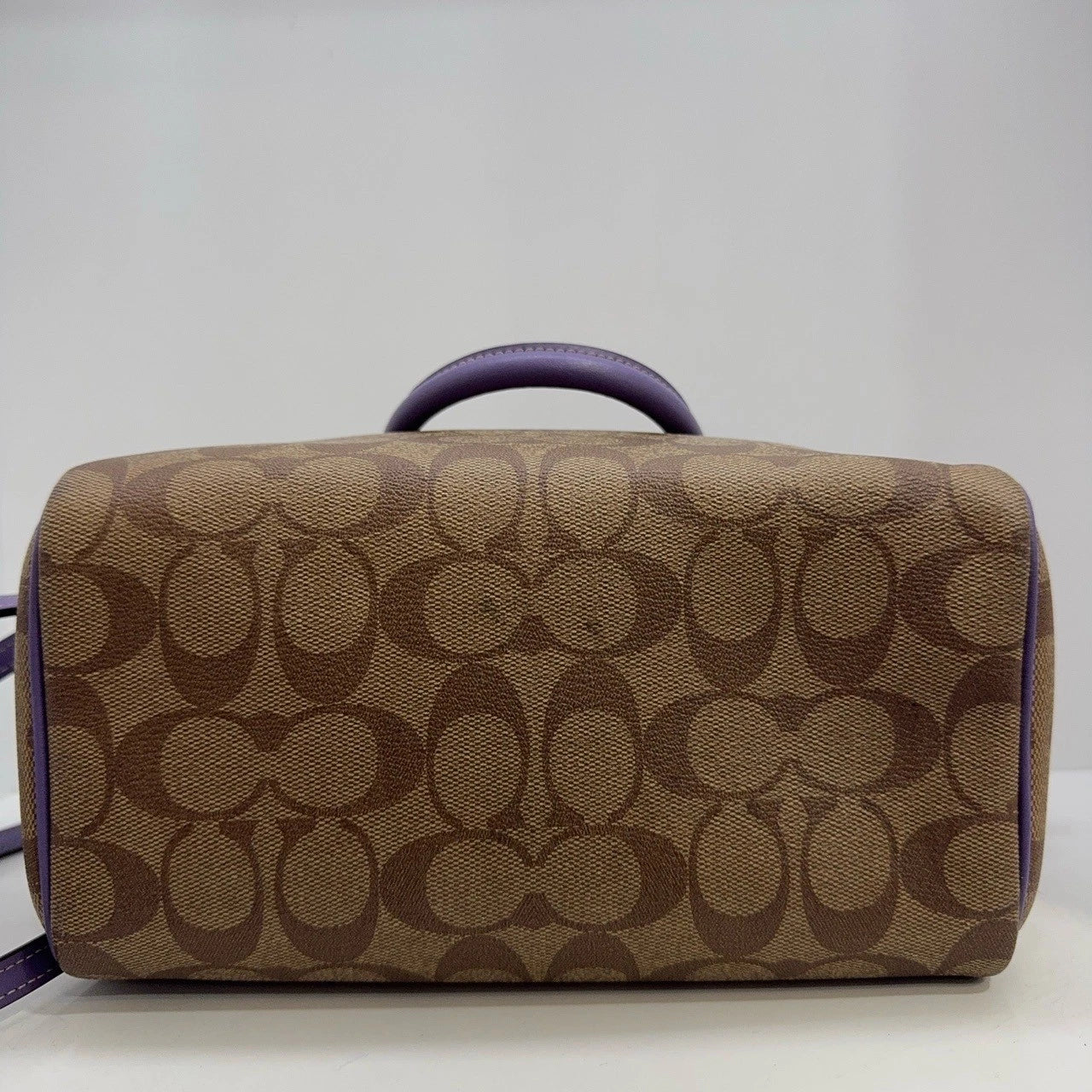 COACH Bennett 23 Boston Handbag Shoulder Crossbody Women Brown Purple