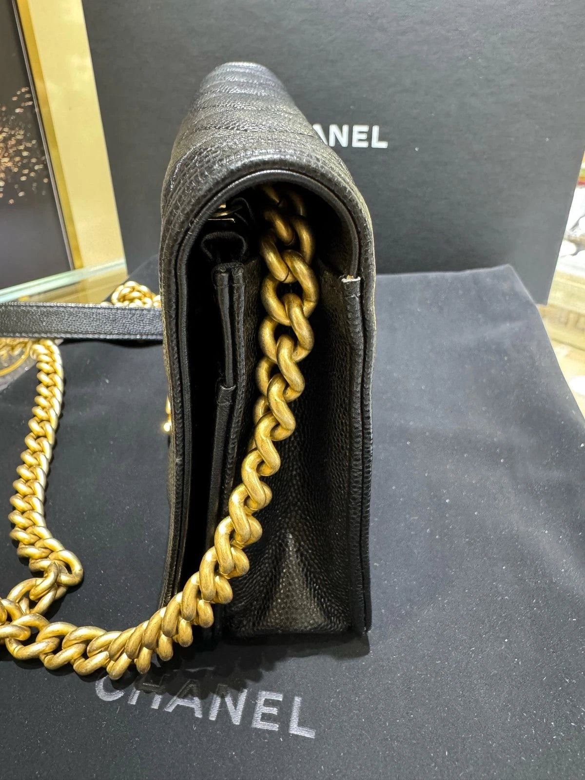 CHANEL Leboy WOC Black Leather Crossbody Bag For Women