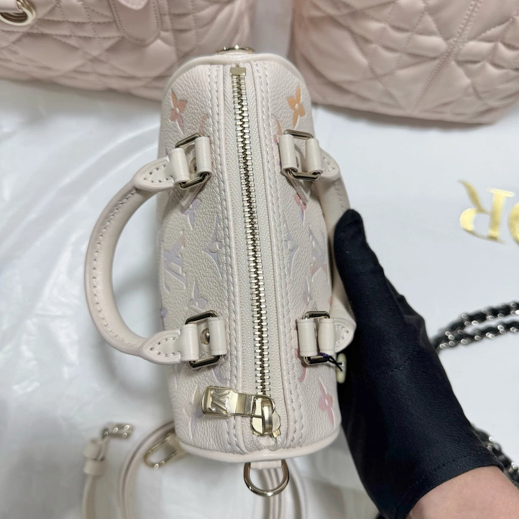 Louis Vuitton Canvas Speedy Nano Gradient Purple Handbag Excellent