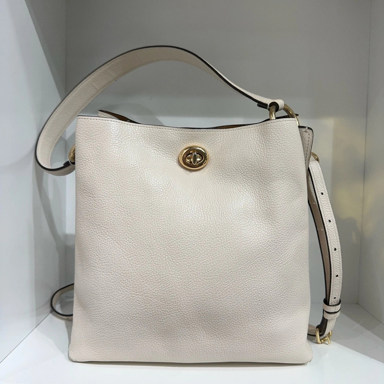 COACH Charlie 26 Polished Pebble Leather Bucket Bag For Women