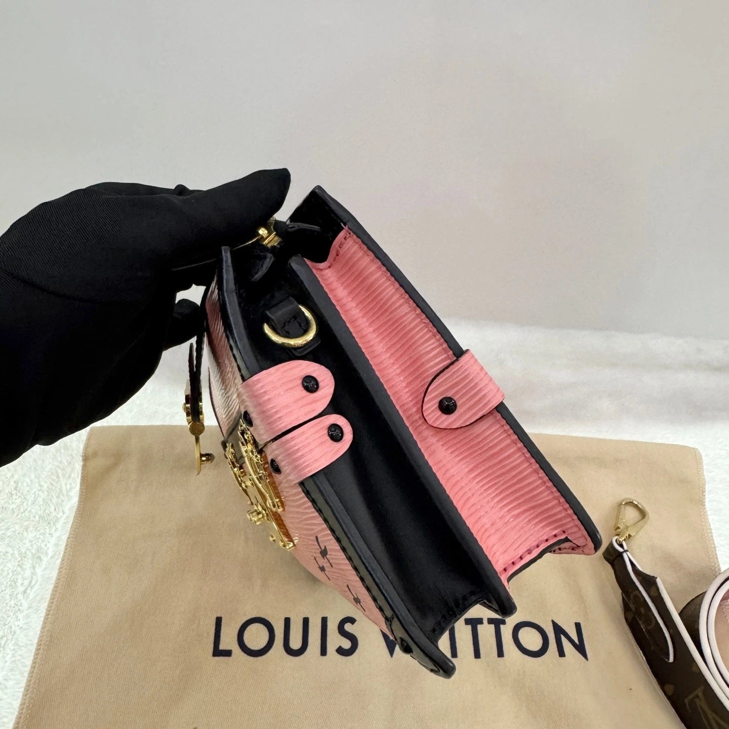 Louis Vuitton Pink Epi Trunk Clutch For Women