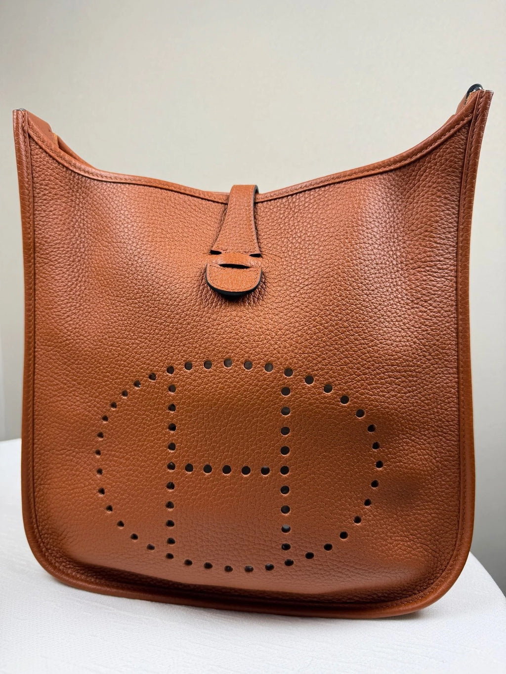 Hermes Evelyne Brown TC Leather Silver Hardware Shoulder Bag For Women