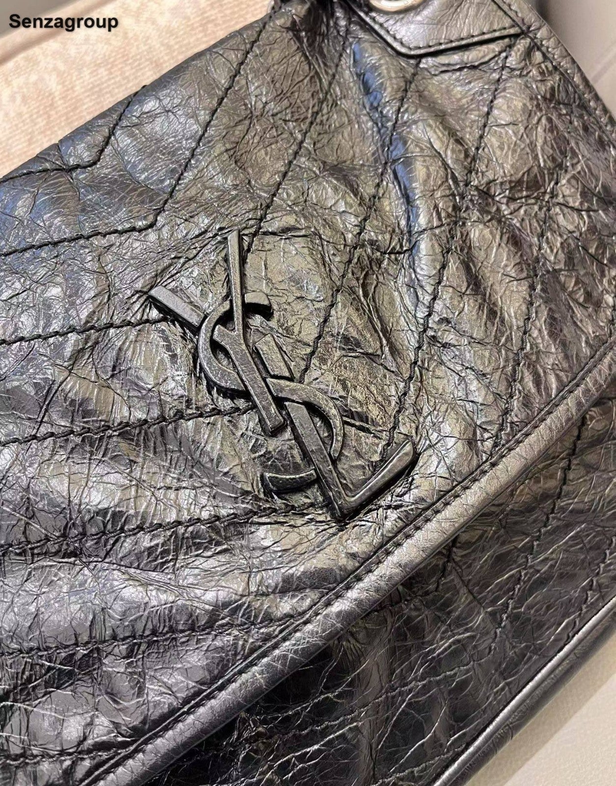 Saint Laurent Niki MM Chain Shoulder Bag Black Silver Women Classic