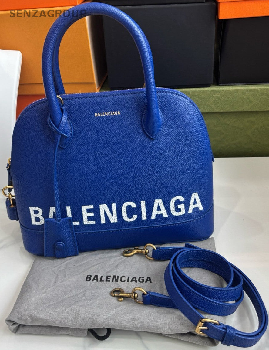 Balenciaga Alma bb Classic Logo Handbag 2WAY Crossbody Calfskin Blue