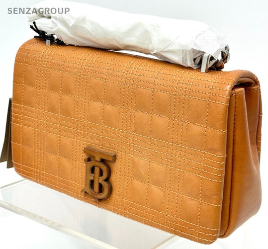 Burberry Lola vintage waxed leather Shoulder Crossbody Bag Dark Yellow Women