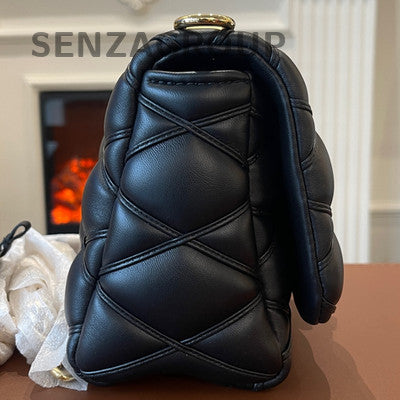 Louis Vuitton Medium Black Gold Buckle Shoulder Crossbody Bag Classic