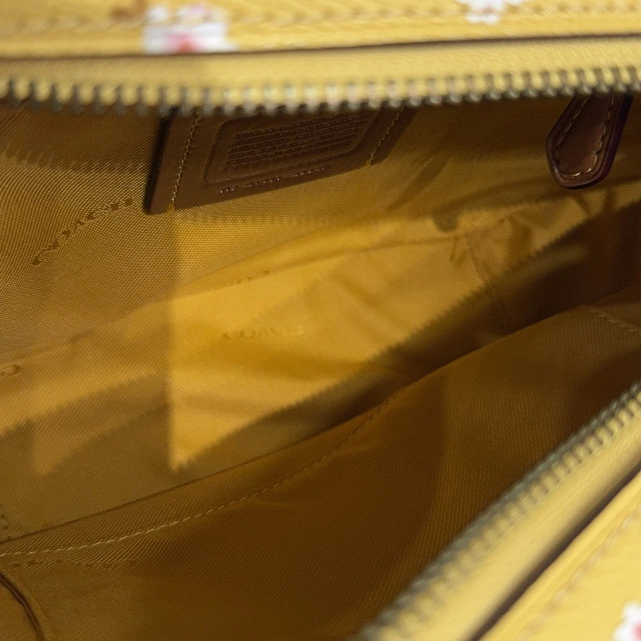 Coach Yellow Leather Printed Camera Crossbody Shoulder Bag For Women