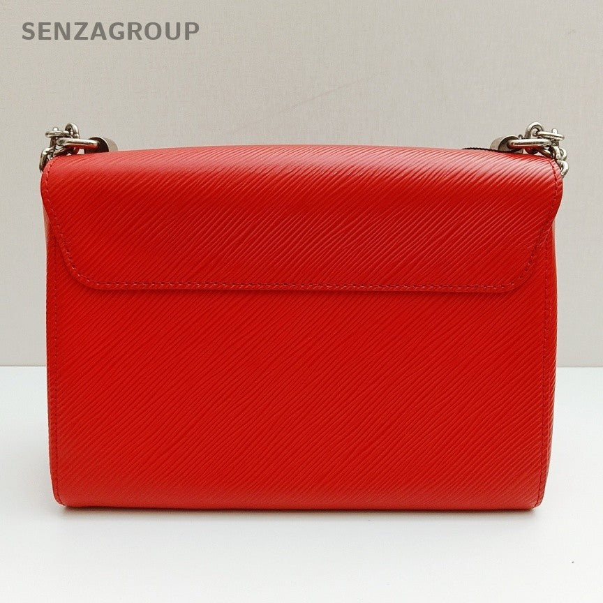 Louis Vuitton Twist MM Chain Shoulder Bag Red Silver Women Classic Fashion