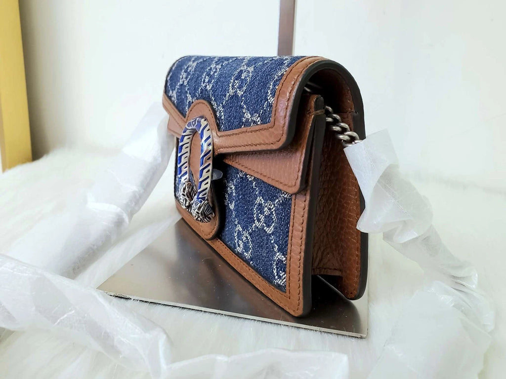 GUCCI Dionysus Super Mini Denim Crossbody For Women