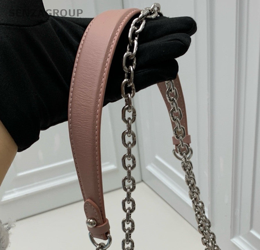 Louis Vuitton New Wave Chain Shoulder Bag Pink Silver Used Women Classic