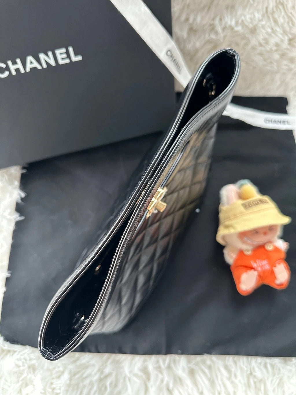 CHANEL 31Bag Small Black Gold Lambskin Crossbody Shoulder Bag Women