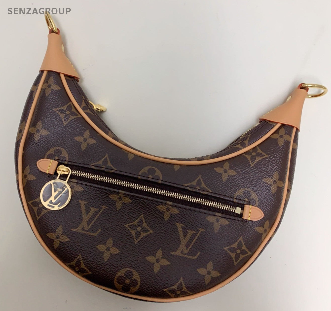 Louis Vuitton Monogram Loop Chain Shoulder Bag Crossbody Brown Gold Women