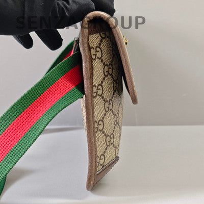 Gucci Tiger Head Chest Bag Crossbody Beige Gold Buckle Women's Fashion