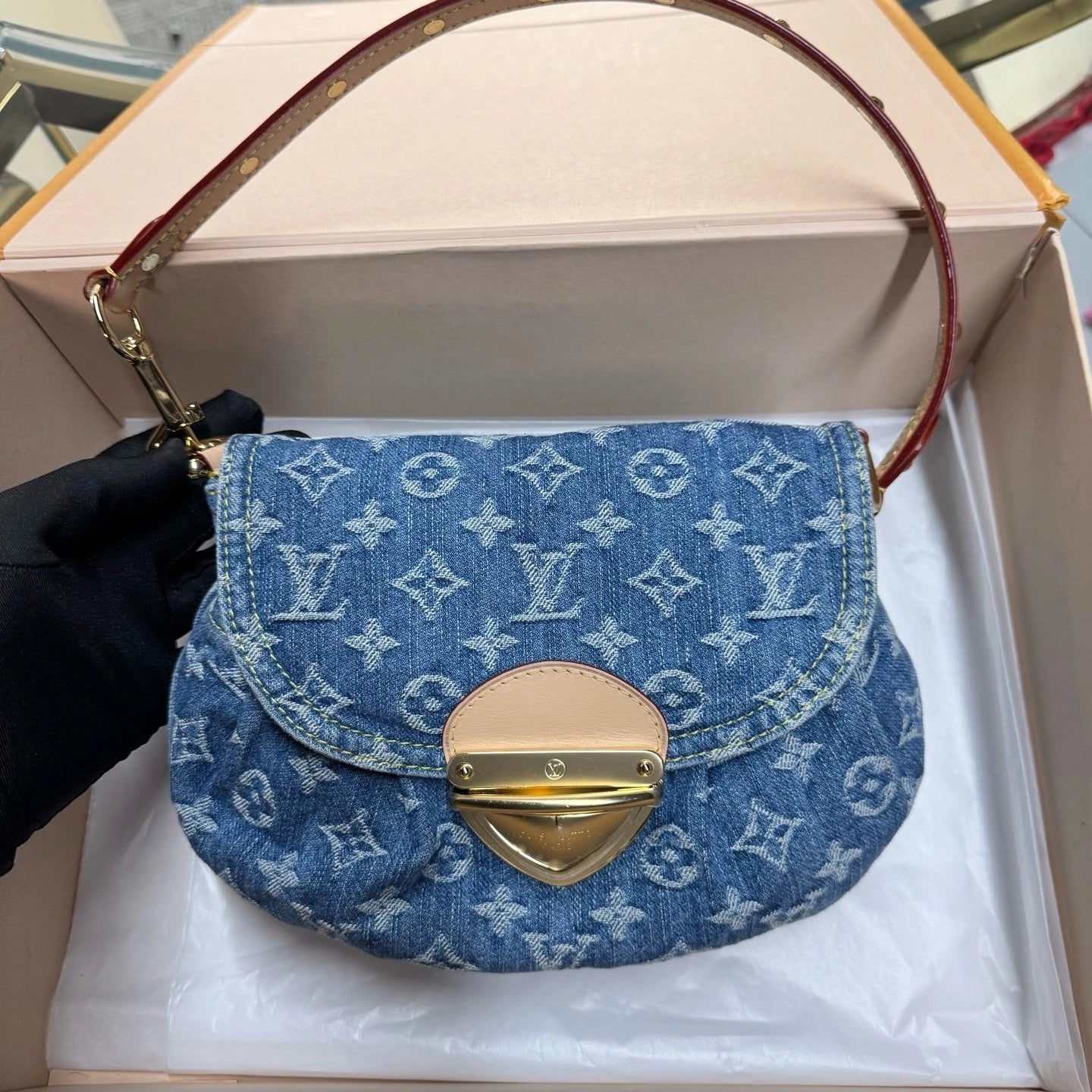 Louis Vuitton Blue Denim Sunset Shoulder Bag For Women
