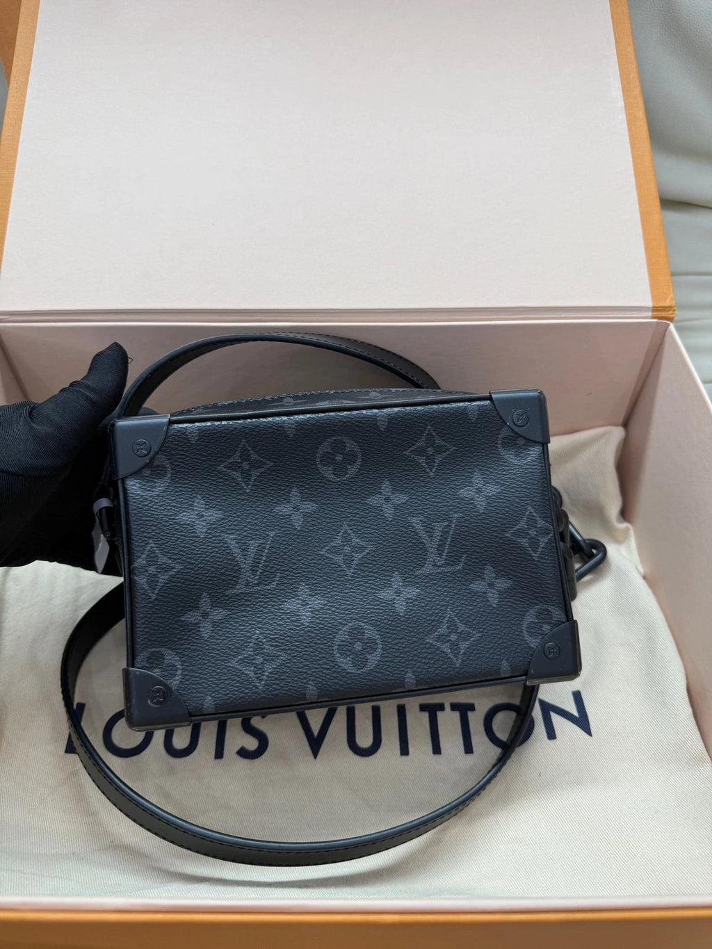 Louis Vuitton Soft Trunk Black Monogram Shoulder Bag For Women