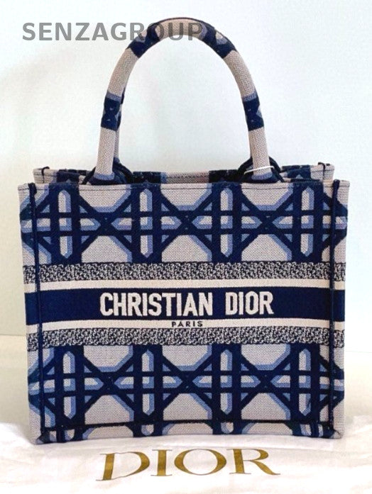 Christian Dior Book Tote PM Wicker check pattern Top Handle bag Women Classic