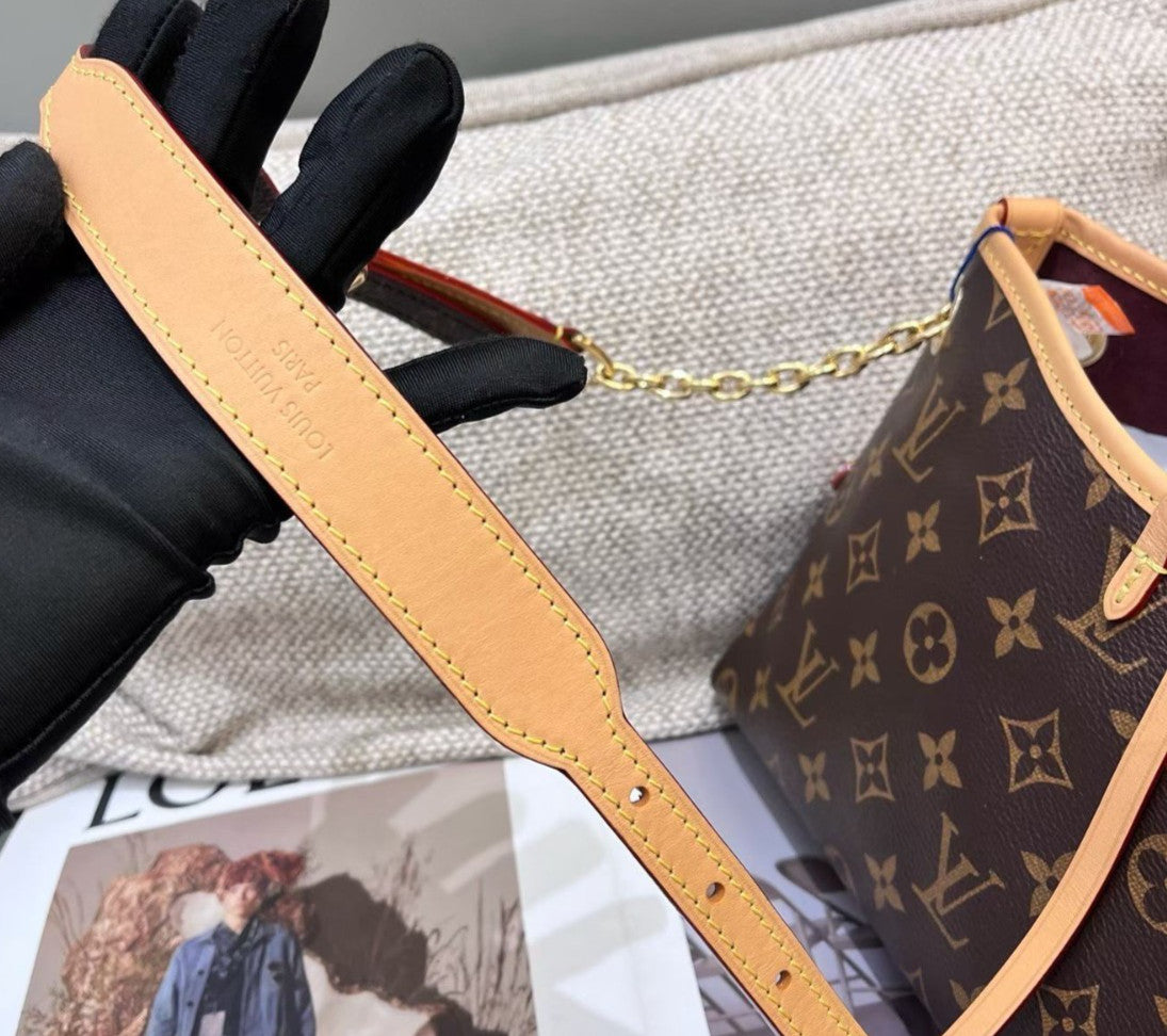 Louis Vuitton Carryall BB Monogram Canvas Chain Shoulder Bag Crossbody Women