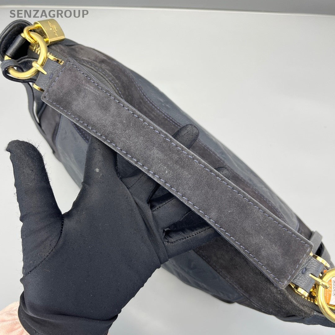 Louis Vuitton Sally Monogram Empreinte Suede tote Top Handle Black Gold