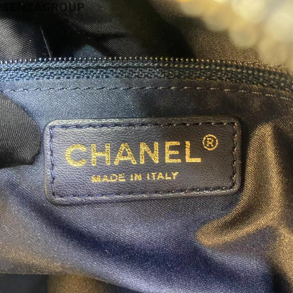 Chanel Large Camera Bag Quilted Chain Shoulder Bag Black Gold Classic Women