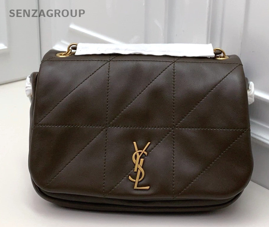 Saint Laurent  Jamie Mini Lambskin Shoulder Bag Olive Green Gold Women Designer