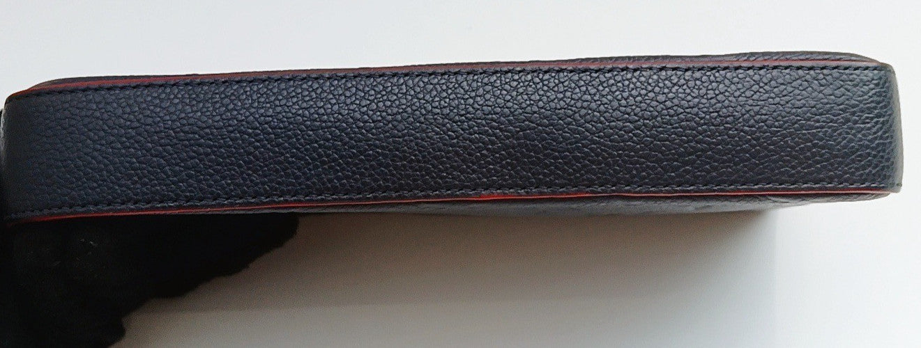 Louis Vuitton Calfskin Clutch Blue Gold Red Used Women Classic Designer