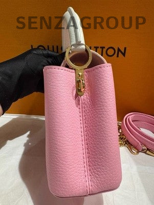 Louis Vuitton Capucines Mini Pink Gold Chain Shoulder Bag Women's Fashion