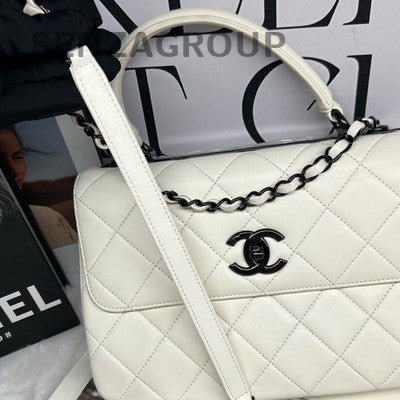 Chanel Trendy CC Medium White Quilted Chain Shoulder Bag