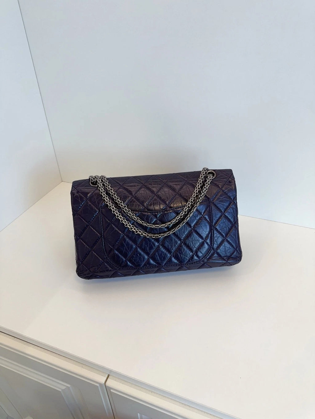 Chanel Classic 2.55 Double Flap Shoulder Bag Crossbody Bag Dark Purple