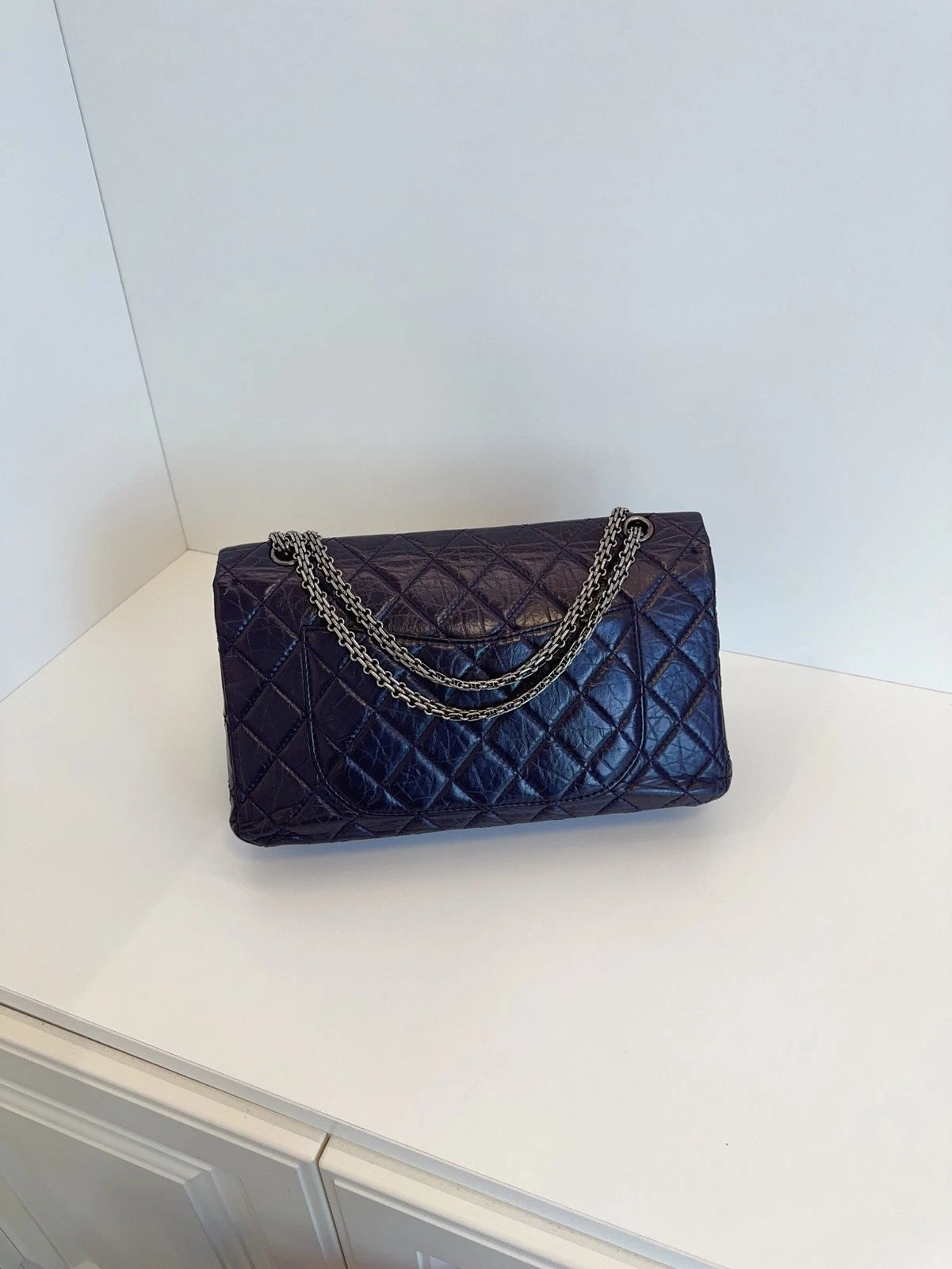 Chanel Classic 2.55 Double Flap Shoulder Bag Crossbody Bag Dark Purple