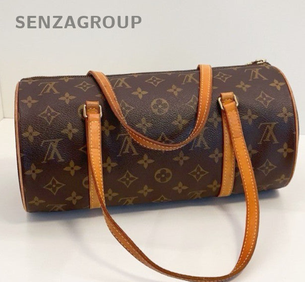 Louis Vuitton Papillon Monogram Shoulder Bag Brown Gold Women Classic Vintage