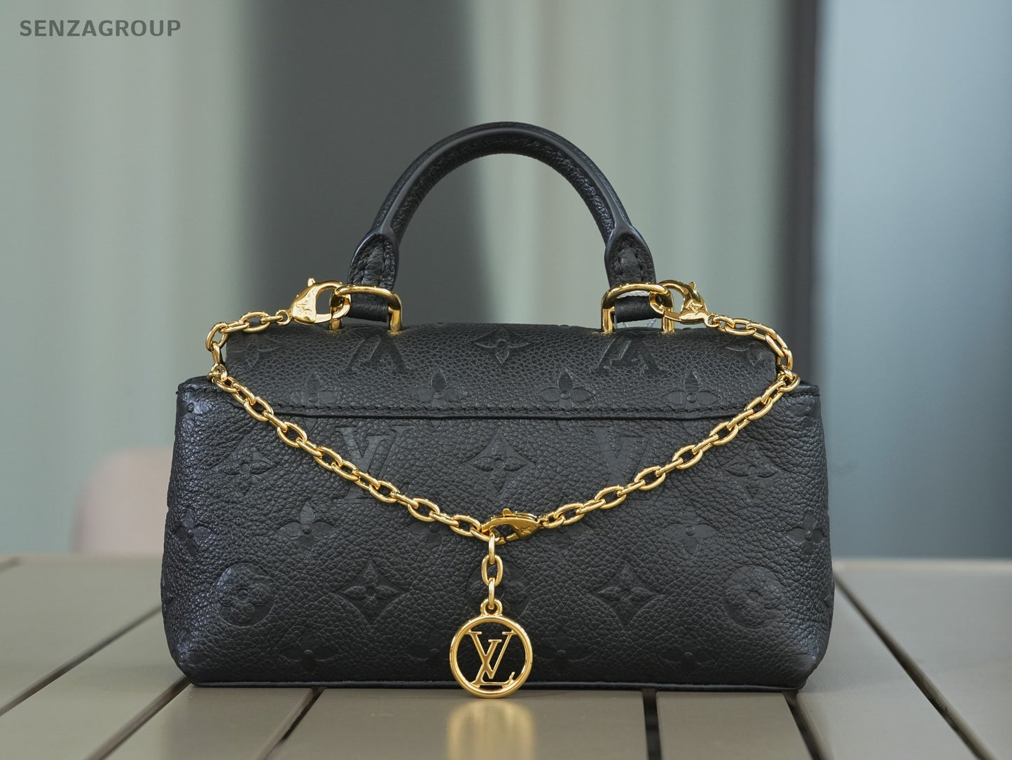 Louis Vuitton Black Monogram Empreinte NANO Madeleine Chain Shoulder bag Women
