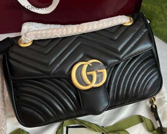 GUCCI GG Marmont 26 Black Gold Chain Shoulder bag Crossbody Almost Brand NEW