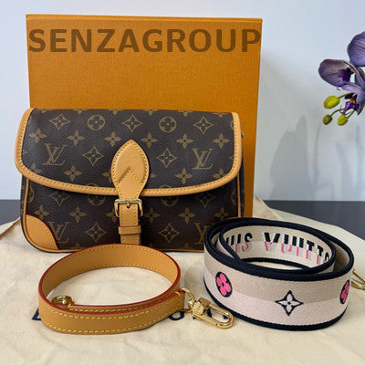 Louis Vuitton Diane Monogram Shoulder Crossbody Bag Brown Gold Hardware