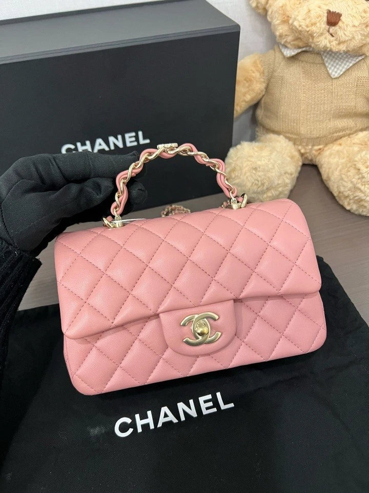 CHANEL Double CC Logo Handle CF Mini Crossbody Bag For Women