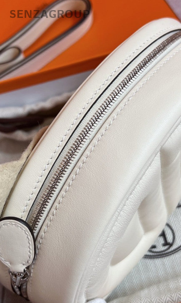 Hermes In The Loop Nata 2Way Shoulder Bag Crossbody White Silver Used Women