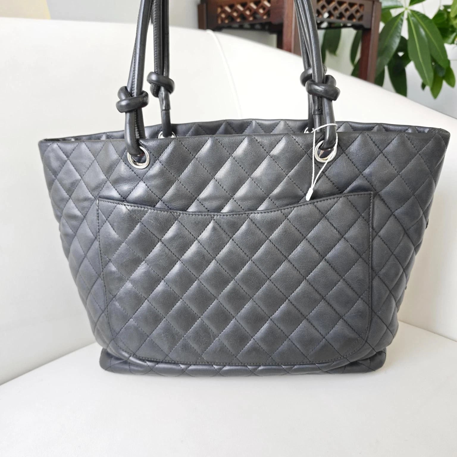 CHANEL So Black Leather Large Bucket Tote Bag For Women