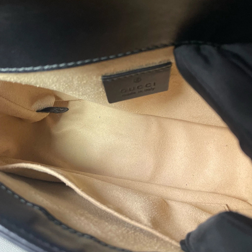 Gucci Black GG Marmont Small Quilted Shoulder Messenger Bag Women
