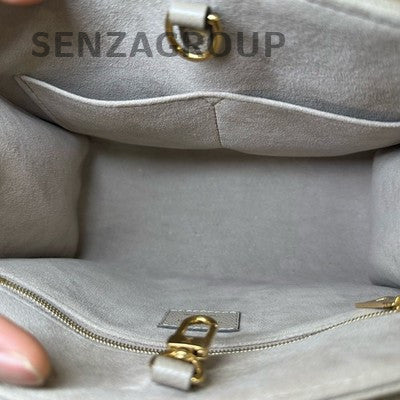 Louis Vuitton Onthego GM Monogram Tote Bag Small Grey Gold Women's Fashion