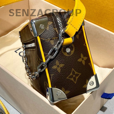 Louis Vuitton Monogram Soft Trunk Bag Brown Silver Chain Women's Crossbody