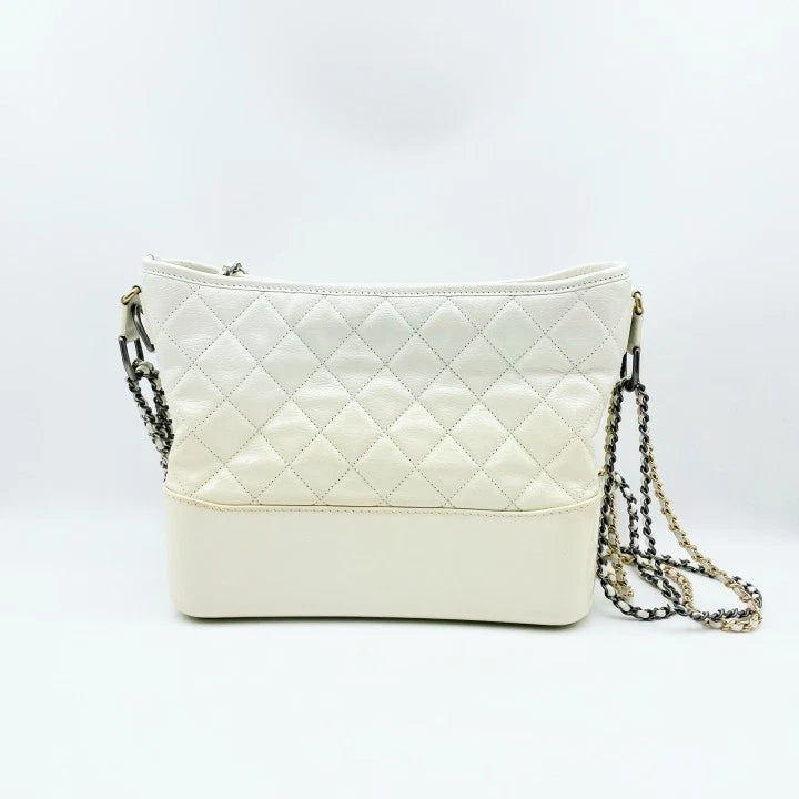 CHANEL Medium White Chain Crossbody Bag For Women