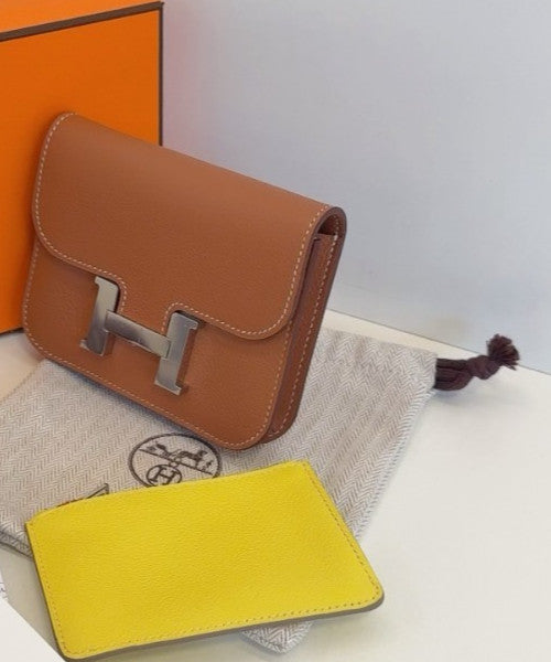 Hermes Constance slim Purse Brown Women DIY Various carrying methods Brand NEW