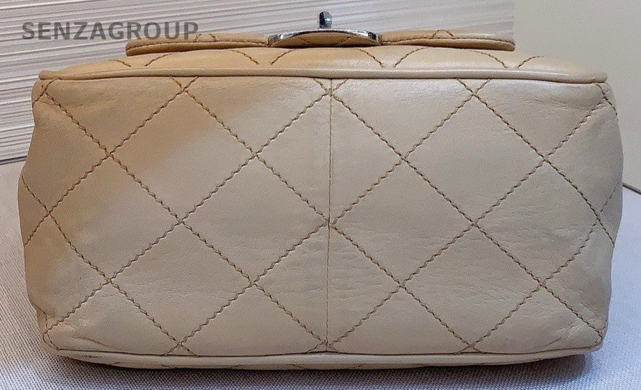 Chanel 2.55 Chain Shoulder Bag Brown Silver Used Women Classic Designer