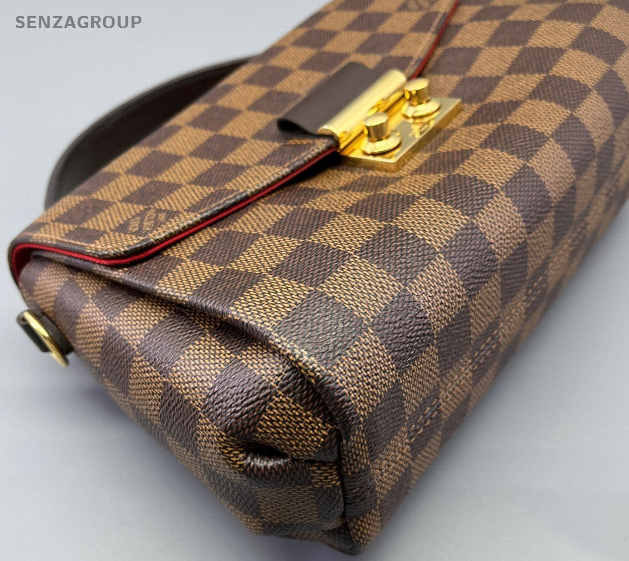 Louis Vuitton Damier Ebene Top Handle Shoulder Crossbody Messenger Bag Brown