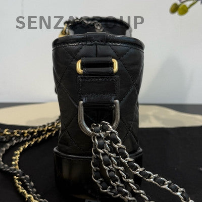 Chanel Small Black Gold Gabrielle Hobo Chain Shoulder Bag Classic Women