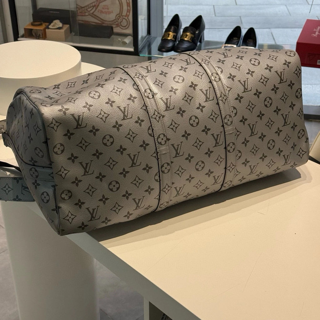 Louis Vuitton Limited Runway Keepall50 Silver Travel Bag Women